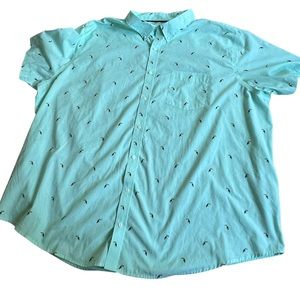 Croft and Barrow big & tall tucan print easy care button down front pocket shirt